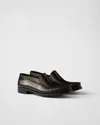 Prada Women's Dark Leather Loafers In Sienna