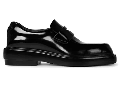 Pre-owned Prada Brushed Leather Loafers (women's) Sneakers In Black