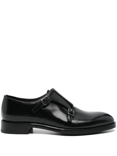 Pre-owned Prada Brushed Leather Monk Shoes
