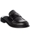 Prada Brushed Leather Mule In Black
