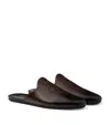 Prada Brushed Leather Mules In Sienna