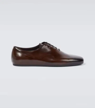 PRADA BRUSHED LEATHER OXFORD SHOES