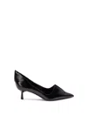 Prada Black Leather Pumps In Black  