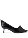 Prada Black Leather Pumps In Black