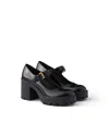 Prada Brushed Leather Pumps In Black