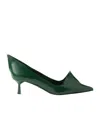 Prada Women's Brushed Leather Dã©colletã© In Fir Green