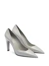 Prada Brushed Leather Pumps Women In Gray