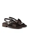 Prada Heel Buckle Glossy Open Toe Sandals In Gray