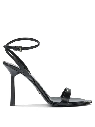 PRADA PRADA BRUSHED LEATHER SANDALS