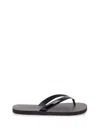 Prada Mini Brushed Leather Flip-flops For Summer Style In Black