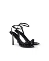 Prada Logo Detail Heeled Sandals In Black