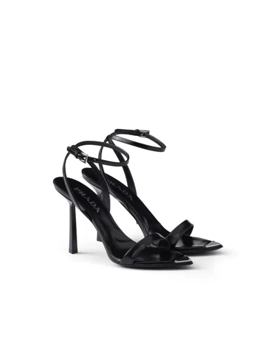 PRADA BRUSHED LEATHER SANDALS