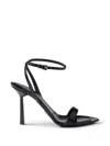 Prada Logo Detail Heeled Sandals In Black
