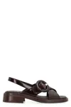 Prada Brushed Leather Sandals In Brown