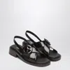 Prada Women's Brushed Leather Sandals With A Burnt Color Buckle