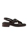 Prada Heel Buckle Glossy Open Toe Sandals In Gray