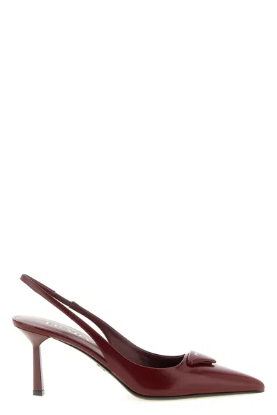 PRADA BRUSHED LEATHER SLINGBACK