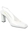 Prada Brushed Leather Slingback Pump In White