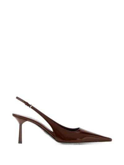 Prada Chocolate Leather Pumps In Brown
