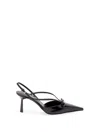 Prada Brushed Leather Slingback Pumps In Black