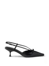 Prada Brushed Leather Slingback Pumps In Black