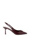 Prada Slingback Pumps In Leather With Brushed Finish In Brown