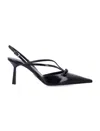 Prada Brushed Leather Slingback Pumps In Black