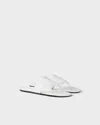 Prada Brushed Leather Thong Sandals In White