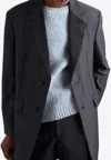 Prada Brushed Wool Sweater In Blue