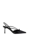 Prada Brushed Leather Slingback Pumps In Black