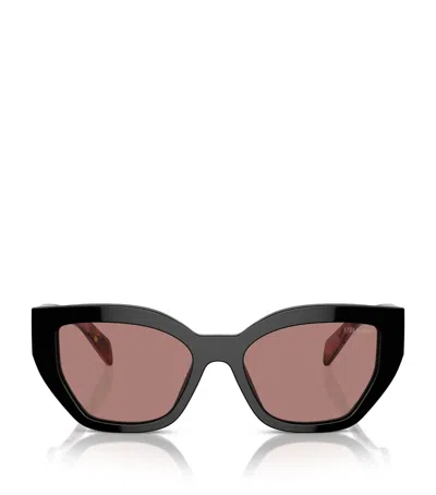 Prada Pr A09s Acetate Cate Eye Sunglasses In Black