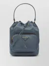 Prada Bucket Bag Adjustable Strap Top Handle In Blue