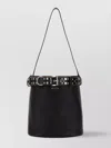 Prada Studded Belt Leather Bucket Bag