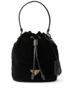 Prada Velvet Mini-bag With Nappa Leather Details In Black