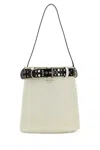 Prada Buckle Bucket Bag In White
