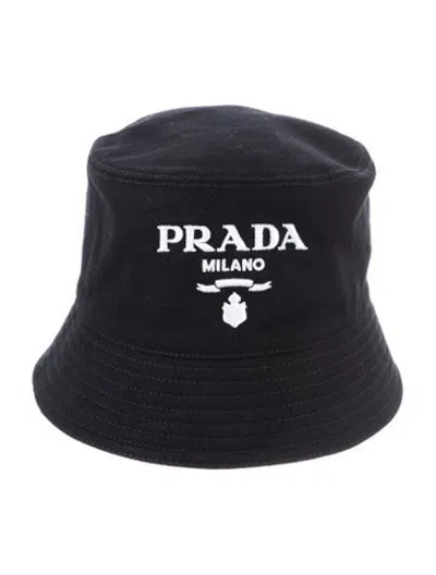 Pre-owned Prada Bucket Hat In Black/white