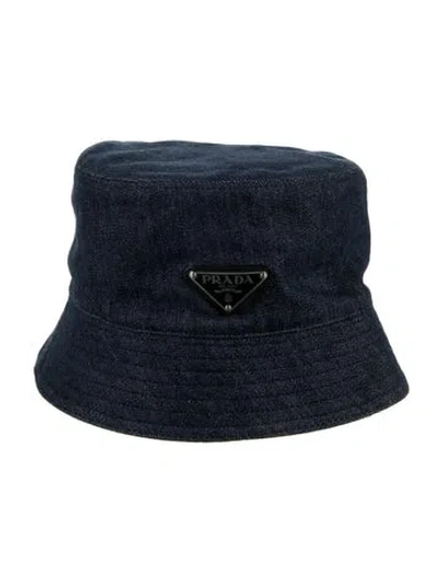 Pre-owned Prada Bucket Hat In Blue
