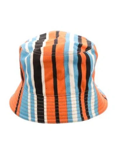 Pre-owned Prada Bucket Hat In Blue/orange