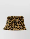 Prada Leopard Print Leather Bucket Hat