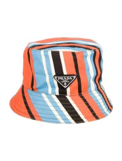 Pre-owned Prada Bucket Hat In Orange