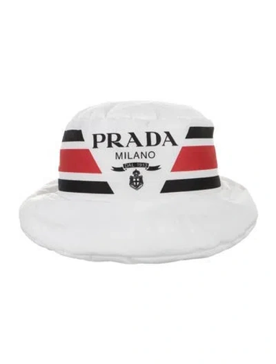 Pre-owned Prada Bucket Hat In White