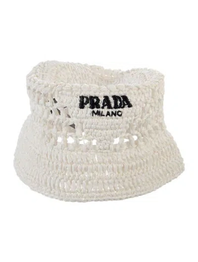Pre-owned Prada Bucket Hat In White
