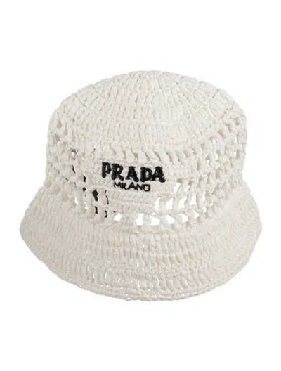 Pre-owned Prada Bucket Hat In White