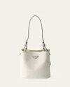 Prada Bucket Leather Shoulder Bag In F0pg7 Bianco N
