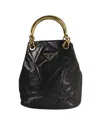Prada Bucket Soft Medium Quilted Black In Black