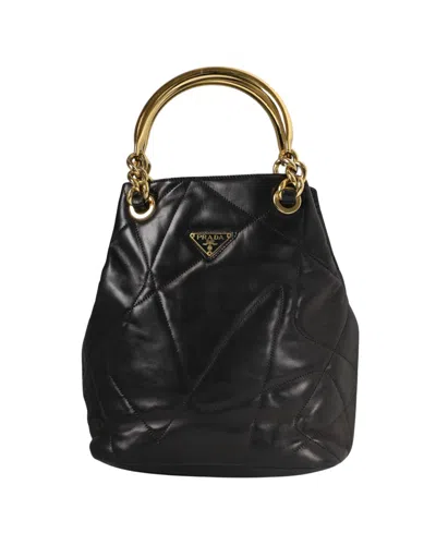 Prada Bucket Soft Medium Quilted Black
