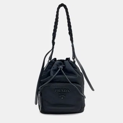 Pre-owned Prada Bucket Tote And Crossbody Bag In Black