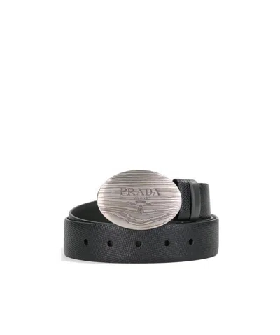 Prada Buckle Belt In Black