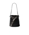 Prada Studded Belt Leather Bucket Bag In Black