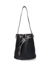 Prada Studded Belt Leather Bucket Bag In Black  
